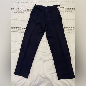 Dark Navy Lined Side Zip Dress Pants